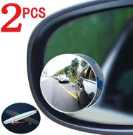 🚗 enhance safety with 2pcs car blind spot mirror: convex, frameless, wide-angle glass rearview mirror for all cars, trucks, and off-road vehicles logo