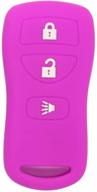 segaden silicone cover protector case holder skin jacket compatible with nissan 3 button remote key fob cv2507 purple logo