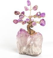 🌳 gemspire amethyst crystal tree: money tree crystal decor with natural polished stones & cluster base - bonsai tree of life for feng shui enthusiasts - approx 4.5-5.5 inches tall логотип