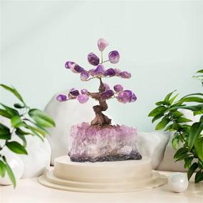 img 3 attached to 🌳 Gemspire Amethyst Crystal Tree: Money Tree Crystal Decor with Natural Polished Stones & Cluster Base - Bonsai Tree of Life for Feng Shui Enthusiasts - Approx 4.5-5.5 inches Tall