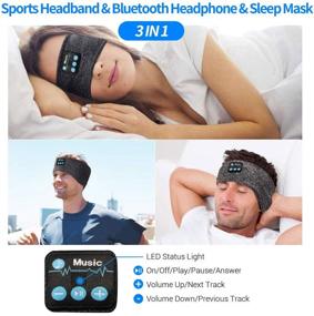 img 2 attached to 🎧 Беспроводной Bluetooth-повязка на голову для сна - музыкальные спортивные наушники для сна с подавлением шума и маской для глаз - беспроводные наушники с микрофоном для любителей спать на боку, тренировок, бега, борьбы с бессонницей, путешествий, йоги