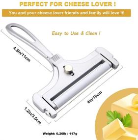 img 1 attached to 🧀 Bivisen Premium Stainless Steel Wire Cheese Slicer - Adjustable Thickness Cutter for Soft and Semi-Hard Cheeses - Essential Kitchen Cooking Tool in Sleek Silver Design