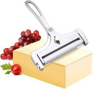 🧀 bivisen premium stainless steel wire cheese slicer - adjustable thickness cutter for soft and semi-hard cheeses - essential kitchen cooking tool in sleek silver design logo