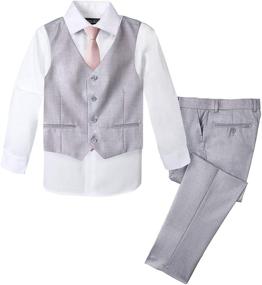 img 4 attached to 👔 Charcoal 4-Piece Formal Set for Boys by Spring Notion