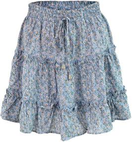 img 2 attached to 🌺 Runant Women's Summer Printed Skirt: High Waist Ruffles & Cute Casual Mini Skirt