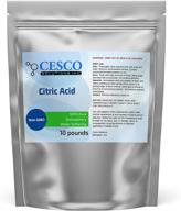 🍋 cesco solutions anhydrous citric acid - 100% pure, non-gmo, stand-up resealable pouch - ideal for household cleaning, bath bomb, and beauty diy - 10 lbs logo