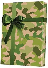 img 1 attached to 🎁 Camo Kraft Gift Wrap: Premium Flat Sheet - 24" x 6', Perfect for Gifting