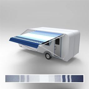 img 3 attached to 🔵 Upgrade Your RV with ALEKO RVFAB10X8BLSTR32: Blue Striped 10 x 8 Feet Awning Fabric Replacement