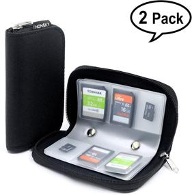 img 4 attached to 📸 Memory Card Holder, HONSKY 22 Slot Black SD CF SDHC SDXC MMC Micro SD SecureDigital CompactFlash Cards Carrying Cases & Sleeves Bags Media Storage & Organization