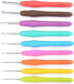 img 4 attached to 🧶 Enhance Your Crochet Experience with LIHAO's 9 Piece Set of Ergonomic Crochet Hooks Featuring Non-Slip Rubber Handles