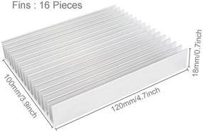 img 3 attached to 🔥 Aluminum Heat Sink Module Cooler Fin for High Power Transistor and Semiconductor Devices - 16 Fins, Dimensions: 120mm x 100mm x 18mm (1 Piece)