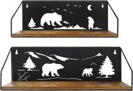 🐻 adorable bear cutout floating shelves: rustic wall decor for bathroom, kitchen & more - set of 2 logo