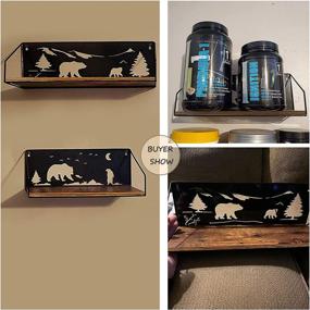 img 2 attached to 🐻 Adorable Bear Cutout Floating Shelves: Rustic Wall Decor for Bathroom, Kitchen & More - Set of 2