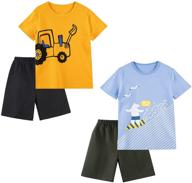 👶 sunfeid baby boys summer clothing sets: adorable cotton outfits with cute letter print - short sleeve t-shirt and shorts set 2-7t logo
