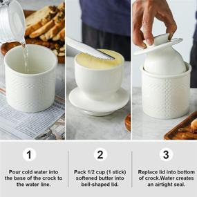 img 1 attached to Ceramic Butter Porcelain Crock Container Collection by Joyroom - Enhance Your Kitchen Décor and Preserve Butter