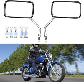img 3 attached to Motorcycle Mirrors Rectangle Rearview Compatible