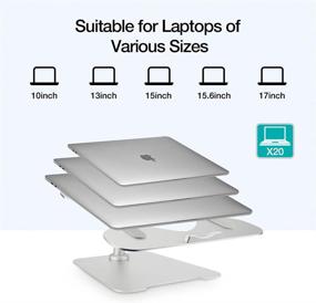 img 2 attached to ⚙️ KwafoTri Adjustable Laptop Stand: Ergonomic Aluminum Stand for 10-17.3 inch Laptop, Compatible with MacBook Pro Air, Lenovo, HP, Dell - Ideal for Desk Setup