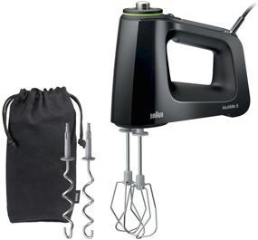 img 4 attached to 🔌 Braun Electric Hand Mixer 9-Speed 350W Lightweight Soft-Grip Anti-Slip Handle + Multi-Whisk & Dough Hooks Kneading Set + Storage Bag - MultiMix 5 HM5100