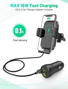 img 3 attached to ⚡️ VIVI MAO Wireless Car Charger: 15W 10W Qi Fast Charging Auto-Clamping Car Mount for iPhone 12/11/11 Pro/Xs/XR/X, Samsung S10/S10+/S9/S8