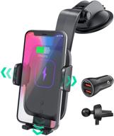 ⚡️ vivi mao wireless car charger: 15w 10w qi fast charging auto-clamping car mount for iphone 12/11/11 pro/xs/xr/x, samsung s10/s10+/s9/s8 logo