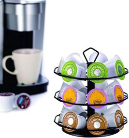 img 1 attached to 🏭 Efficient and Stylish Flagship K-Cup Holder Carousel: 3-Tier Metal Stand for Keurig Pod Storage (21 K-Pod Capacity) - Easy DIY Installation