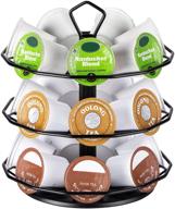 🏭 efficient and stylish flagship k-cup holder carousel: 3-tier metal stand for keurig pod storage (21 k-pod capacity) - easy diy installation логотип