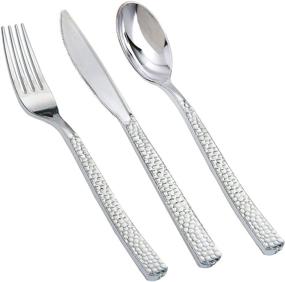 img 4 attached to Silverware Supplies Flatware Hammered Enjoylife