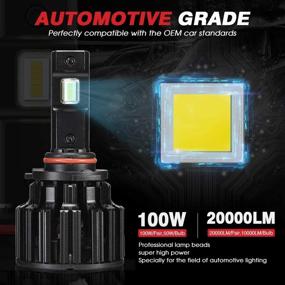 img 1 attached to NOVSIGHT 9005 HB3 Automotive Headlight Bulbs - 100W 20000lumens 🚘 6000K White LED Headlight Bulbs Conversion Kit - Built-in Decoding Drive, Anti-flashing