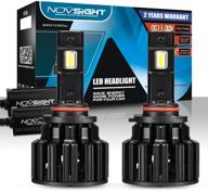 novsight 9005 hb3 automotive headlight bulbs - 100w 20000lumens 🚘 6000k white led headlight bulbs conversion kit - built-in decoding drive, anti-flashing logo