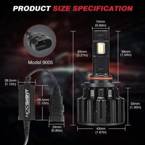 img 2 attached to NOVSIGHT 9005 HB3 Automotive Headlight Bulbs - 100W 20000lumens 🚘 6000K White LED Headlight Bulbs Conversion Kit - Built-in Decoding Drive, Anti-flashing