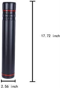 img 2 attached to 📦 Large Expandable Blueprint Carrying Tube - Waterproof Telescoping Storage for Posters, Artwork, and Documents - Black Design with Adjustable Shoulder Strap