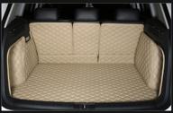 🚘 worth-mats cargo liner full coverage for porsche cayenne 2011-2018 with left side block net on trunk - all-weather beige trunk mats logo