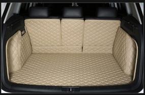 img 4 attached to 🚘 Worth-Mats Cargo Liner Full Coverage for Porsche Cayenne 2011-2018 with Left Side Block Net on Trunk - All-Weather Beige Trunk Mats