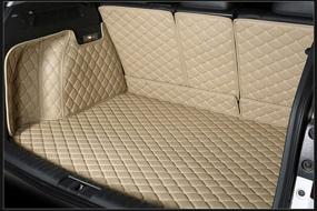 img 2 attached to 🚘 Worth-Mats Cargo Liner Full Coverage for Porsche Cayenne 2011-2018 with Left Side Block Net on Trunk - All-Weather Beige Trunk Mats