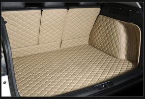 img 3 attached to 🚘 Worth-Mats Cargo Liner Full Coverage for Porsche Cayenne 2011-2018 with Left Side Block Net on Trunk - All-Weather Beige Trunk Mats