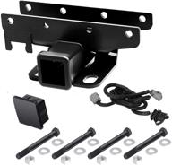 miady 2 inch receiver hitch kit with wiring harness and hitch cover for 2007-2018 jeep wrangler jk 2 door and 4 door (excludes jl models) logo