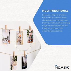 img 1 attached to 👕 HOME-X Wood Clothespins, Laundry Line Drying Clips, Indoor & Outdoor Clothes-Drying Clips, Ideal for Crafts, 2 Packs of 50