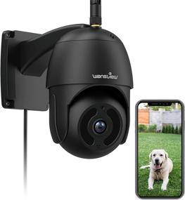 img 4 attached to 📷 Black Wansview Outdoor Security Camera, 1080P Pan-Tilt Surveillance Waterproof WiFi Cameras, Night Vision, Two-Way Audio, Motion Detection, Remote Access, Alexa Compatible - W9