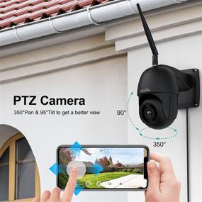 img 1 attached to 📷 Черная наружная камера безопасности Wansview, 1080P поворотно-наклонная водонепроницаемая WiFi-камера для видеонаблюдения, ночное видение, двусторонняя связь, обнаружение движения, удаленный доступ, совместима с Alexa - W9