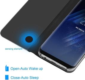 img 3 attached to 📱Улучшенная защита и стиль: Чехол AICase Galaxy S8 Plus Черного цвета с прозрачным видовым окном и откидным зеркальным экраном