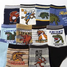 img 2 attached to 🦕 Dino-mite Boys' Cotton Socks: Stretchy Dinosaur-themed Boys' Clothing