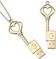 ❤️ weewooday metal usb thumb drive set with heart shaped key & necklaces - perfect graduation presents - 2-pack logo