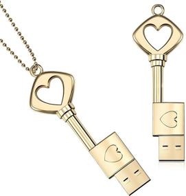 img 4 attached to ❤️ Weewooday Metal USB Thumb Drive Set with Heart Shaped Key & Necklaces - Perfect Graduation Presents - 2-Pack