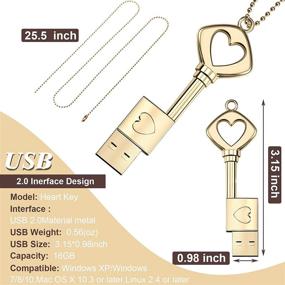 img 3 attached to ❤️ Weewooday Metal USB Thumb Drive Set with Heart Shaped Key & Necklaces - Perfect Graduation Presents - 2-Pack