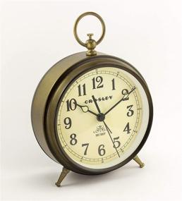 img 3 attached to ⏰ Vintage Timelink Bronze Crosley Desk & Shelf Alarm Clock | Retro Style | Quiet Sweep | Battery Operated