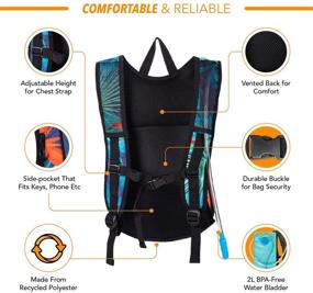 img 3 attached to 🎒 Rave Hydration Backpack with 2L Bladder - Eco-friendly Recycled Polyester for Women and Men