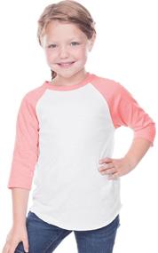 img 2 attached to Комфортные и стильные топы и блузки Kavio Toddlers Jersey Contrast Raglan для девочек, предназначенные для повседневной носки.