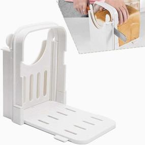 img 1 attached to 🍞 Adjustable Bread Slicer Toast Cutting Guide Bagel Loaf Slicer Sandwich Maker Compact Toast Slicing Machine (White)