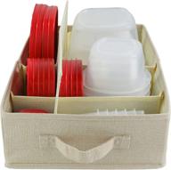 happibox food storage container organizer box - kitchen drawer organizer for tupperware, rubbermaid, and glad containers and lids - adjustable and foldable cloth storage solution логотип