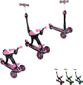 img 4 attached to 🛴 Forc 3-Wheeled Scooter 3 in 1 for Kids - Adjustable Height, Extra-Wide Deck, Back Wheel Brake - Kids and Toddler Scooter for Boys and Girls (Ages 3-9 Years)